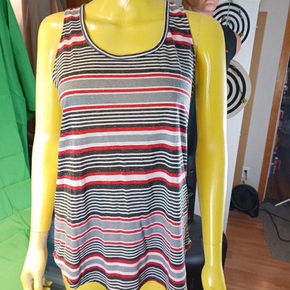 women tank top my style medium open in the back used stripes - Picture 5 of 12